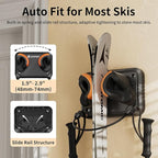 Ski Rack 1Pack, Ski/Snowboard Wall Mount, Skateboard Wall Mount, Fits Any Ski/Snowboard, Holds Up to 25lbs, Winter Gear Organizer, Vertical Ski Storage Rack for Home & Garage