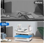 Desk Organizer and Storage,4-Tier Paper Letter Tray Organizers,Stackable Clear Desktop Organizer for Documents,Book Magazine Storage,Office Supplies, (Clear,4 Pack)
