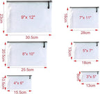 Oaimyy-4 * 6 inchs-18 Pcs-Plastic Mesh Zipper Pouch Document Folders Bag Zip File Bags for Office Supplies,Home,Travel Storages,Puzzle Board Games Storage-Multicolor
