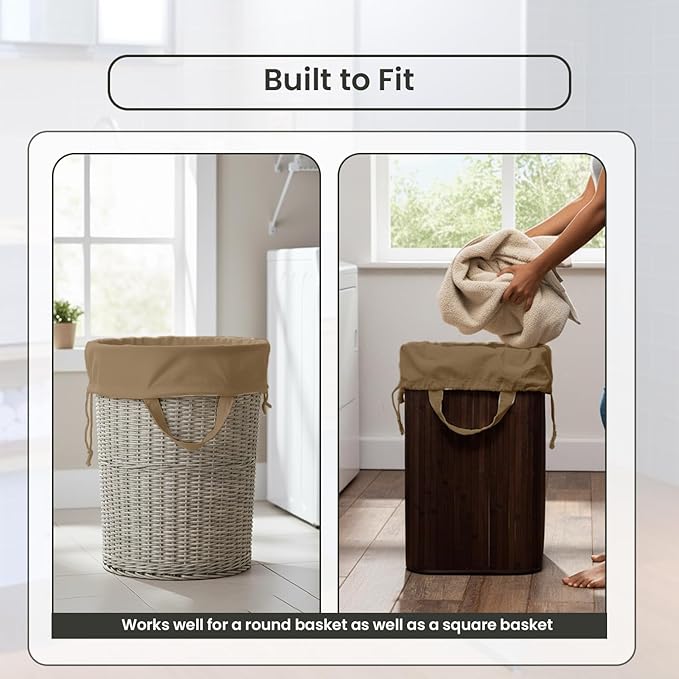 LFH Home Large Premium Cotton Canvas Laundry Bag with Drawstring and Handles Heavy Duty, Multi-Use, and Washable for Home, Travel, College or Storage 20x30 (Pack of 4)-Beige