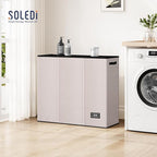 SOLEDI 180L 3-Section Laundry Hamper with Lid, Extra Large Dirty Clothes Basket with Sturdy Handles for Laundry Room & Bedroom - Durable Organizer for Sorting Laundry