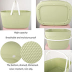 Shower Caddy Basket, Portable Large Capacity Thickened Plastic Organizer Storage Tote with Handles Drainage Toiletry Bag Bin for Bathroom, College Dorm Room Essentials, Kitchen, Camp, Gym, Green