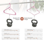NEATERIZE Thick Heavy Duty Hangers - Pink Plastic Clothes Hangers 12 Pack - Great for Coat Hanger, Jackets Jeans & Suit Hanger for Closet - New Apartment Essentials Percheros Ganchos para Colgar Ropa