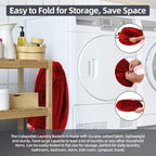 BATTOO Collapsible Laundry Baskets- Foldable Hamper for Laundry Extra Large Pop Up Laundry Hamper 107L with Long Straps Drawstring Clothes Hamper for Bathroom, Campout, Dorm or Travel Red