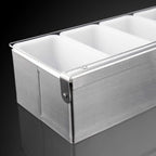 New Star Foodservice 48032 Stainless Steel Condiment Dispenser with 5 Compartments (No Ice Tray)