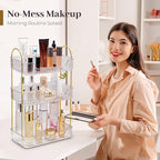 Aveniee Bathroom Counter Organizer, 3 Tier Perfume Skin Care Countertop Storage Shelf, Vanity Makeup Tray for Cosmetic Skincare Lotion,Clear