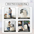 LFH Home Cotton Canvas Extra Large Laundry Bag with Handle, Heavy Duty Drawstring Closure Washable Laundry Bags School Travel, Home, Hotel, College Dorm, Organizer Sack, Toys 28x40-White