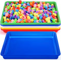 Hoteam 10 Pcs Flat Storage Organizer Tray Bin Letter Size Paper Tray for Classroom Plastic Stackable File Organizer for School Office Teacher Book Organization(Bright Color,16.14 x 11.81 x 1.38 Inch)