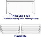 Simple Houseware Clear Drawer Organizer for Office Bin Desk Storage, 3.25"x 6.25", 6 Packs