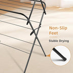 Foldable Clothes Drying Rack | Portable Collapsible Laundry Drying Rack | Use for Indoor & Outdoor | Space Saving | Black 54"x24"x17" | Easy to Assemble