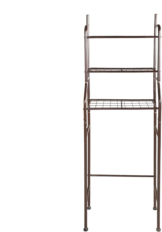 3-Shelf Bathroom Organizer Over The Toilet Space Saver Over The Toilet Rack Bathroom Corner Stand Storage Organizer, Brown