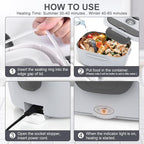 Electric Lunch Box Food Heater, 3 in 1 Ultra Quick Heated Lunch Boxes for Adults, 12V/24V/110V Portable Food Warmer for Car/Truck/Office With Fork Spoon and Insulated Carry Bag