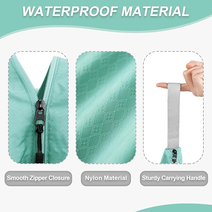 WiseBoy Laundry Bag, 23.6x35 inch Oversized Laundry Bags, Travel Laundry Bag Dirty Clothes Organizer, Nylon Wet Dry Storage Bag for College Dorm, Camping, Caravan, Blue