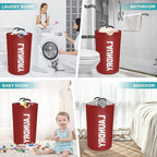 StorageRight 90L Large Laundry Basket, Laundry Hamper, Dirty Clothes Hamper for Laundry, Collapsible, Waterproof Laundry Baskets with Foam Protected Aluminum Handles for Laundry, Dorm, Family (Red)