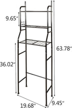 3-Shelf Bathroom Organizer Over The Toilet Space Saver Bathroom Corner Stand Storage Organizer, Black