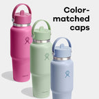 Hydro Flask Travel Water Bottle - Insulated Stainless Steel - Wide Straw Lid, Non Spill, Leakproof in 40 Oz Nectar Orange