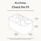 BLUE GINKGO Stackable Organizer Caddy – Korean-Made Portable Tote for Bathroom, Office, Crafts, or School Supplies (Rectangle, White)