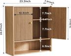 Bathroom Wall Cabinet, Medicine Cabinet with Adjustable Wood Shelf & Doors, Over The Toilet Storage Organizer Wall Mounted Storage Cabinet for Laundry Room, Kitchen, Living Room, Cupboard, OAK