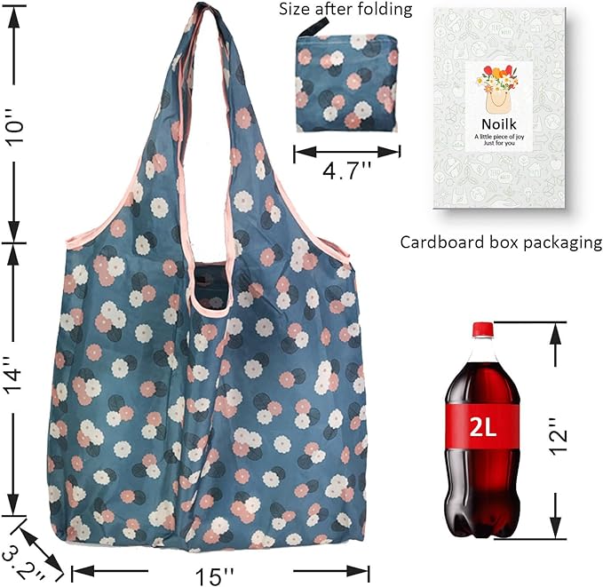 Reusable Grocery Bags, 6 Pack 50Lbs Foldable Fashion Washable Shopping Bags, Large Boho Tote Bags For Groceries, Bulk Market Cloth Storage Bags, Utility Aesthetic Personalized Gifts For Women