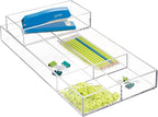 iDesign Clarity Plastic Drawer Organizer for Vanity, Countertop, Bathroom, Kitchen and Cabinet Storage, 8" x 4" x 2", Clear