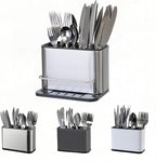 Utensil Holder,Stainless Steel Caddy Counter,Spoon holder,4 Compartments Silverware Caddy,Capacity Flatware Spoon Fork Tool Cutlery Holder