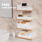 CHANCETSUI 11-Piece Stackable Drawer Organizer Set, Multi-size Desk Drawer Organizer Trays Vanity Storage Bins for Storing Makeup, Stationery, Utensils in Bathroom Dresser, Office and Kitchen