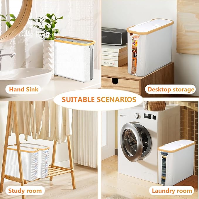 Toilet Paper Storage for 12 Rolls, Stackable & Foldable - The Ultimate Bathroom Organizer - One-Piece Waterproof Basket - Elegant Toilet Paper Storage Holder White
