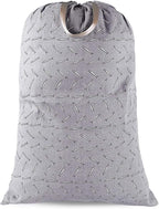 Extra Large Laundry Bag with Drawstring and Handle, Heavy Duty Travel Dirty Clothes Bag for Laundromat and Household, Durable Rip-Stop Laundry Hamper Liner, 28 x 40 Inch, Gray Match
