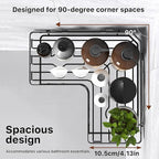 KEGII Corner Shower Caddy with Toothbrush Holder and Soap Dish, 4-Pack No Drilling Bathroom Shelves for Inside Showers, Adhesive Corner Shower Organizer for Dorm. Renters, Black