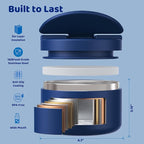 12oz Soup Thermo for Hot Food Kids Vacuum Insulated Food Jar Twist-Free Soup Thermo for Hot Food Kids Leakproof Stainless Steel Wide Mouth Lunch Container Blue
