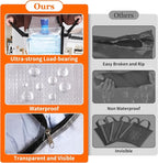 8 Pack Long Clear Storage Bags for Comforter, Clothes & Bedding, Plastic Blanket Storage with Zipper and Handle, Moving Bags, Closet Organizer and Under-Bed Storage (90L, 39.4"*7.1"*19.7")