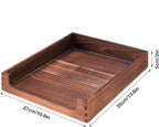 Wooden Letter Tray Natural Pine Wood Desktop Organizer, Multi-Functional Storage for Office, Kitchen - Perfect for Files, Supplies and Small Accessories, Stackable Space-Saving (Rustic Burnt)