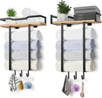 Towel Racks for Bathroom, Wall Mounted Towel Rack for Bathroom, Wall Towel Rack for Rolled Towels, Towel Storage for Small Decor-Black