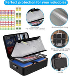 ENGPOW File Organizer Bag with 13 Pocket Accordion File Folder, Fireproof Document Organizer with Lock& Labels,Multi-Layer Portable Home Travel Safe Storage Box for Important Documents,Files and More