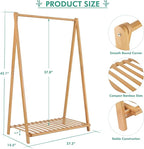 Small Clothes Rack Kids Dress Up Storage for Playroom, Toddlers Bedroom, Bamboo Child Garment Rack with Storage Shelf, Kids Clothing Rack Costumes Organizer