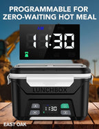EAST OAK Cordless Electric Lunch Box for Adults, Heated Lunch Box Battery Powered with Automatic Heating, 5.5 Cups Portable Food Warmer with Insulated Carry Bag