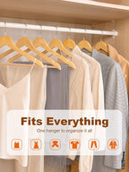 HOUSE DAY Bulk Wooden Hangers 80 Pack, Solid Wood Hanger with Non Slip Pant Bar, Heavy Duty Wooden Coat Hanger for Closet, Smooth Finish Wood Clothes Hangers for Shirts, Suits Jackets, Dress, Natural