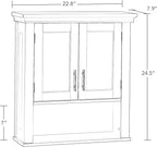 RiverRidge Somerset Two-Door Bathroom Storage, Gray Wall Cabinet, Grey, Set 1