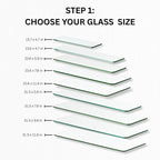 Glass Shelves - Tempered Safety Glass Shelves for Bathroom, Choose Over 20 Shelf Brackets and Multiple Shelf Sizes - Scoop Style - 23.6 x 11.8 in - White Clip