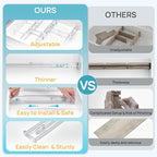 Vtopmart 2.36” Drawer Dividers with Expandable Inserts, 12.8"-22.3" Adjustable Kitchen Drawer Organizer, Clear Plastic Organizer Separator for Flatware, Utensil, Cutlery, 8 Dividers with 14 Inserts