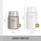 THERMOS ICON Stainless Steel Food Jar with Spoon, 16 Ounce, Matte Stainless
