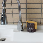 Natural Marble Travertine Sponge Holder for Kitchen Counter, Drying Rack, Sponge Caddy for Sink Organizer - Rosa Levanto Marble