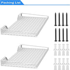 TORACK 2 Pack Wall Mounted Storage Shelves, 23.5" x 12" Wall Shelf for Garage, Closet, Laundry Room, Heavy Duty Garage Wall Shelving, Holds Up to 65 lbs(White)