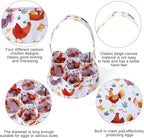 Egg Collecting Basket, Canvas Egg Basket for Gathering with 7 Pouches for Chicken, Duck, Goose, Bird, Various Poultry Collection (Cartoon Chicken Style 3)