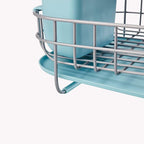 KitchenAid Low Profile Compact Dishrack with Removable Flatware Caddy and Angled Self-Draining Board, Rust Resistant Wires, 12.59 x 17.55 x 6.29 Inch, Mineral Water