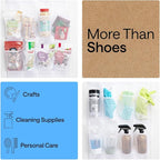 GORILLA GRIP Over the Door Shoe Organizer, 12 Large Breathable Mesh Pockets, Space Saving Hanging Storage Holder, 2 Hook Closet Rack Hanger, Hangs on Closets for Shoes, Accessories, 64H x 9.5W White