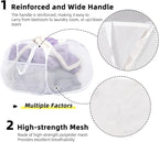 Collapsible Laundry Basket, 90L Foldable Pop-up Laundry Hamper with Handles, Mesh Dirty Clothes Hamper for Laundry, Bathroom, Kids Room, Dorm,Travel or Camping (White)