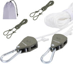 Vigorport Retractable Travel Clothesline, Portable Clothes Line Heavy Duty Rope Pully System with Carabiner for Outdoor Camping, Cruise Ships, Indoor Backyard, Balcony (White, 19Ft)