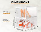 Shoe Organizer, 12 Pack Shoe Storage Shoe Organizer for Closet, Shoe Boxes Clear Plastic Stackable Shoe Storage Boxes for Size 13