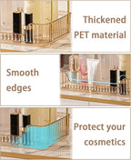 Bathroom Counter Organizer Countertop Storage, Cosmetics Skincare Shelf, Makeup Organizer Perfume for Dresser Vanity Tray, Spice Rack for Kitchen(2 Tier-Gold)